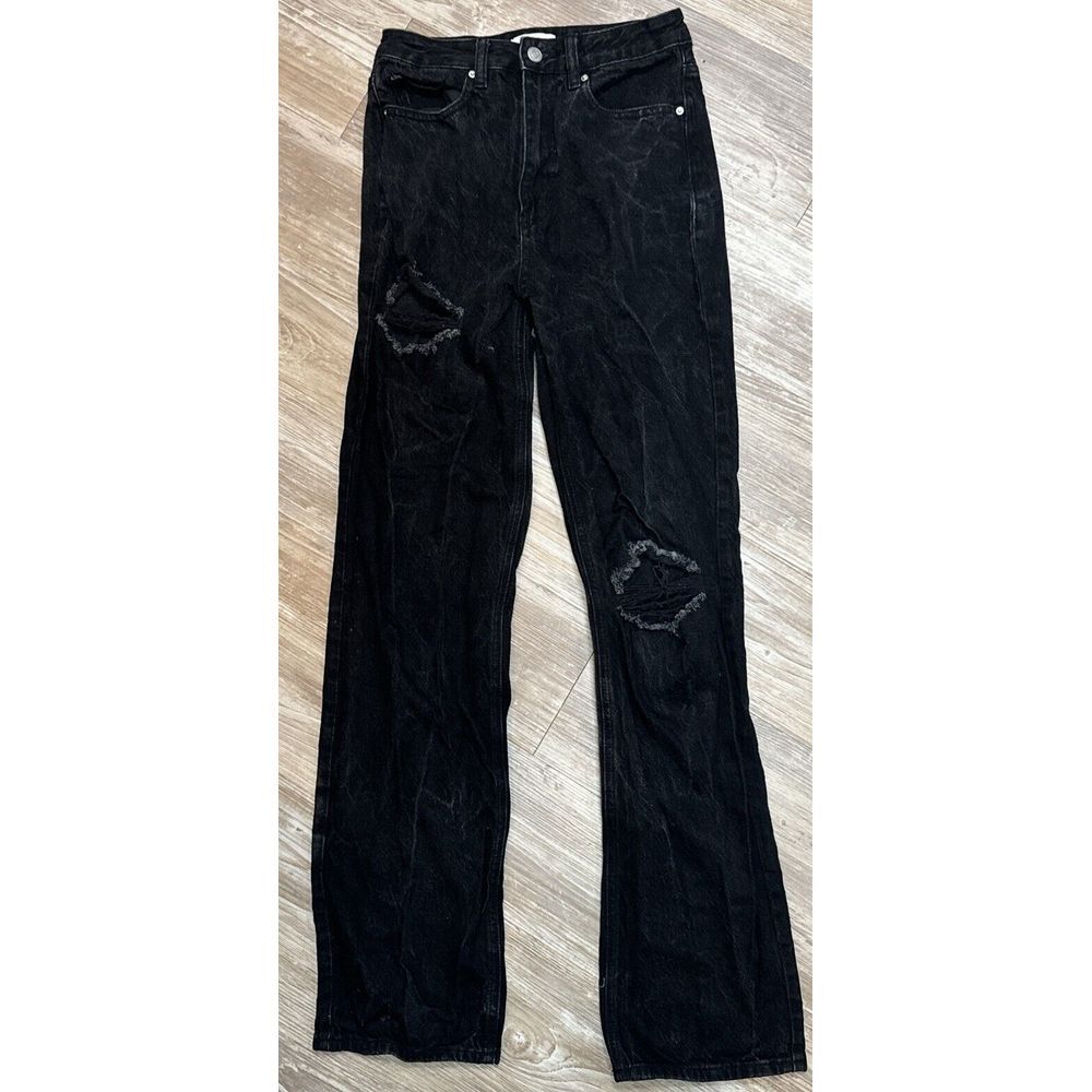 Pacsun Size 26 90s Boyfriend‎ Cotton Distressed Black High Rise Bootcut